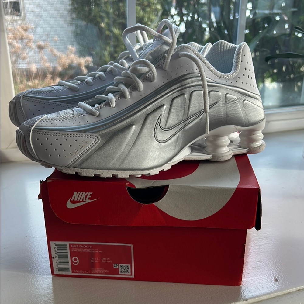 Nike Silver and White Sneakers
